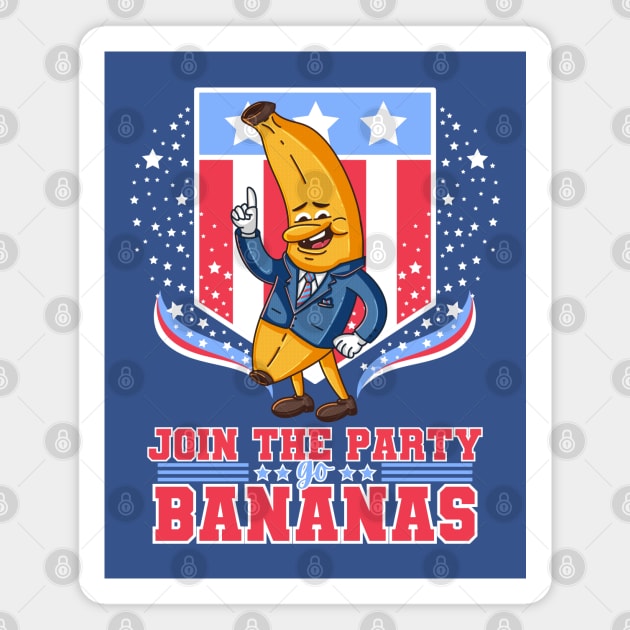 Join the party, Go Bananas Magnet by GiveMeThatPencil